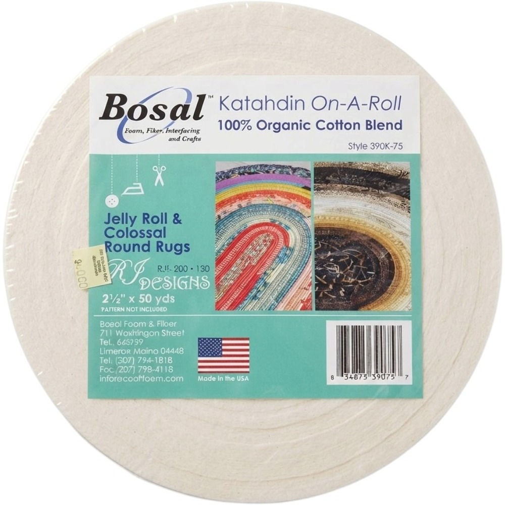 Bosal Katahdin On-A-Roll 100% Organic Cotton Batting 2.5in x 50yds 390K-75